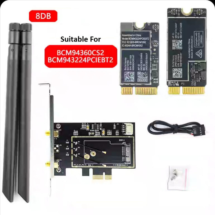 Jual Apple Wireless Adapter to PCIe WiFi Interface Converter Hackintosh ...