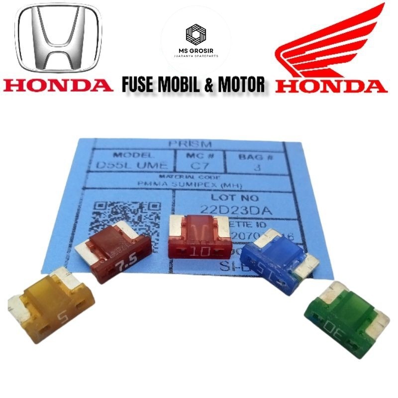 Jual FUSE SIKRING MINI PENDEK 5A 7,5A 10A 15A 20A MOBIL HONDA JAZZ ...