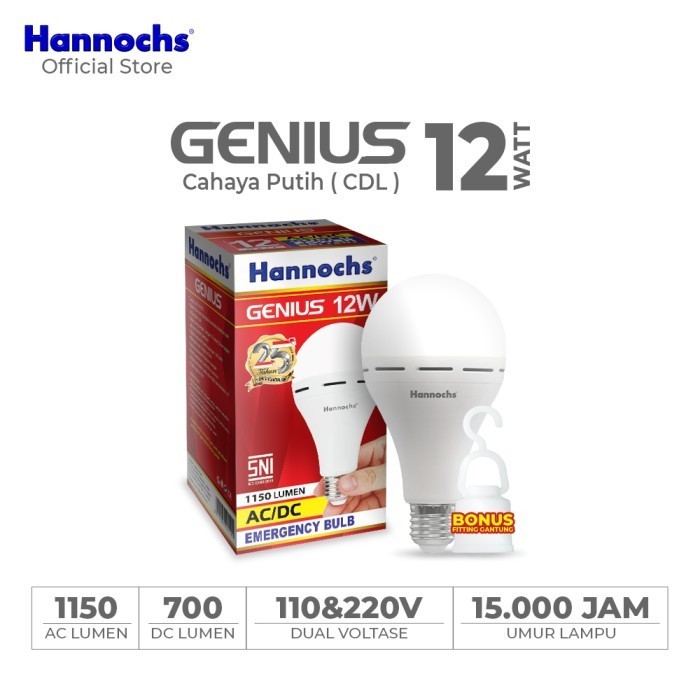 Jual Lampu Led Hannochs Genius Emergency Magic Ac Dc W Watt