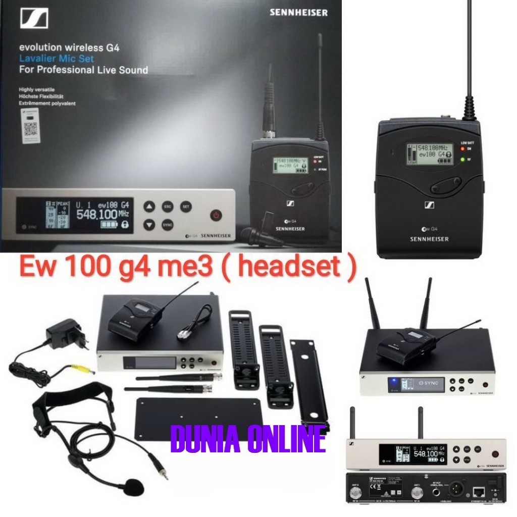 Jual MIC WIRELESS SENNHEISER HEADSET EW100 G4 ME3 EW100G4 ME3 HEADSET ...