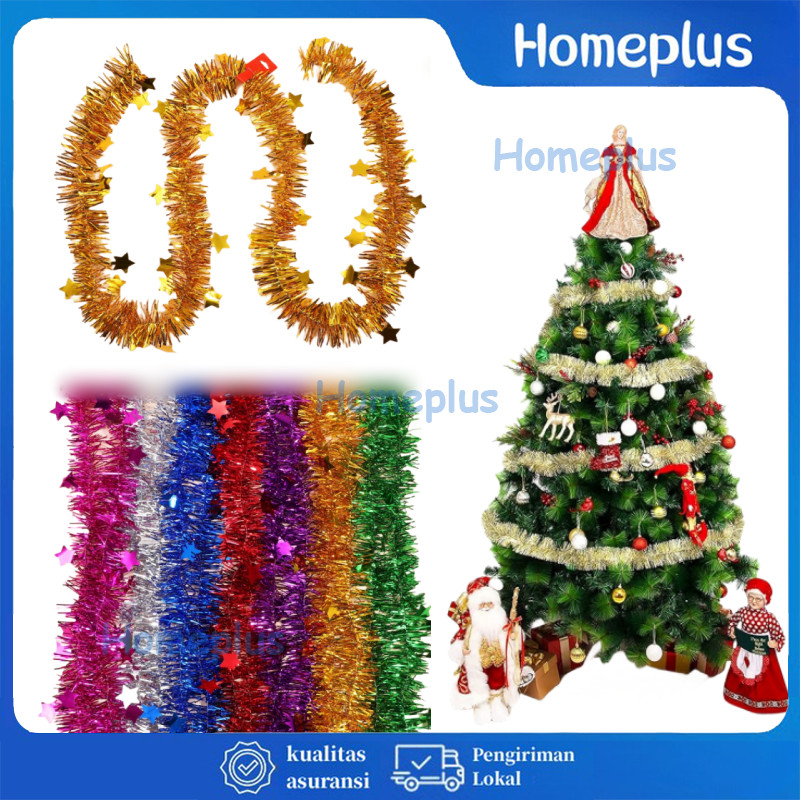 Jual HomePlus 5PCS Tinsel Rumbai 2 Meter Slinger Untuk Hiasan Pohon ...