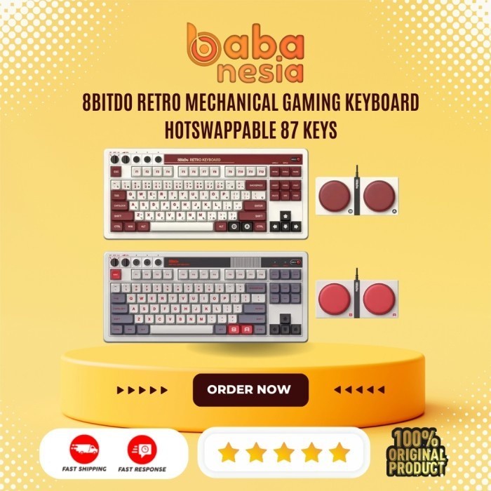 Jual 8Bitdo Retro Mechanical Gaming Keyboard Hotswappable 87 Keys ...