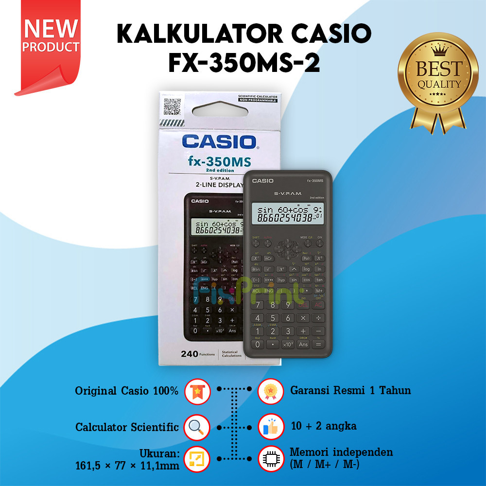 Jual Kalkulator Scientific Casio FX-350MS 2 Calculator FX 350MS 2 ...