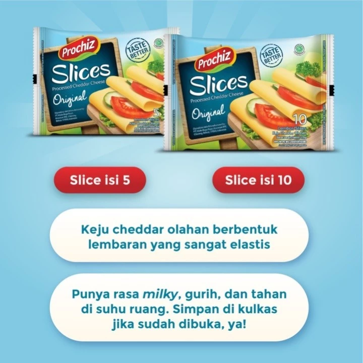Keju PROCHIZ Slice Cheddar 10's x 3