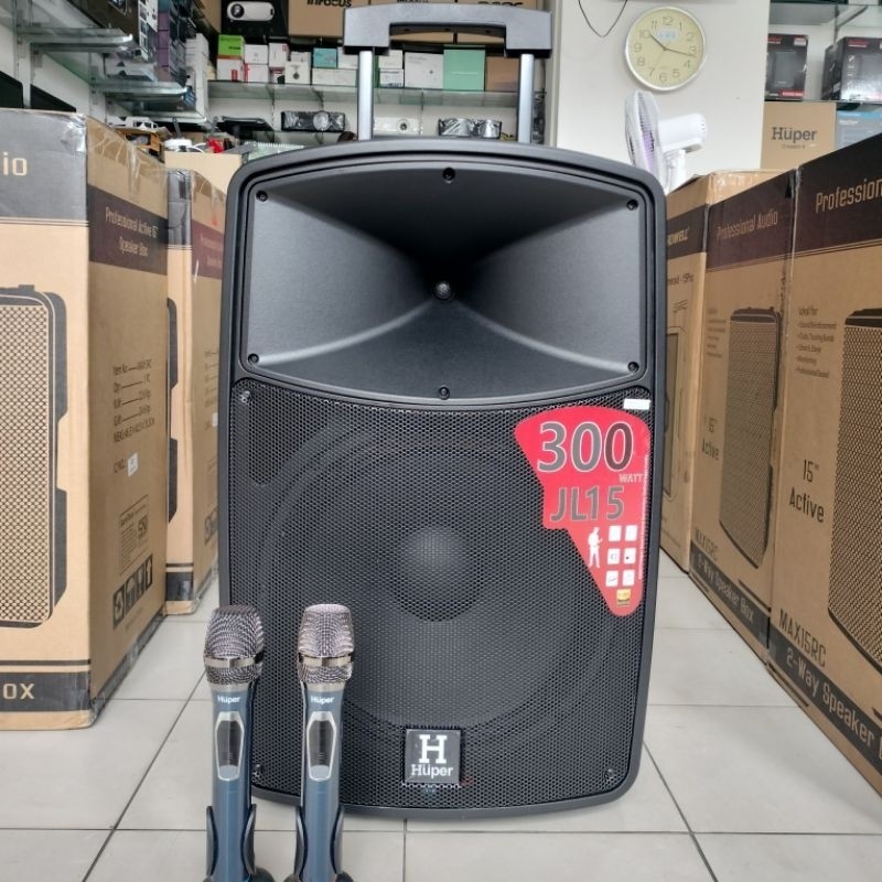 Jual Huper JL15 Speaker Aktif Portable 15 Inch RMS 300 Watt Bluetooth ...