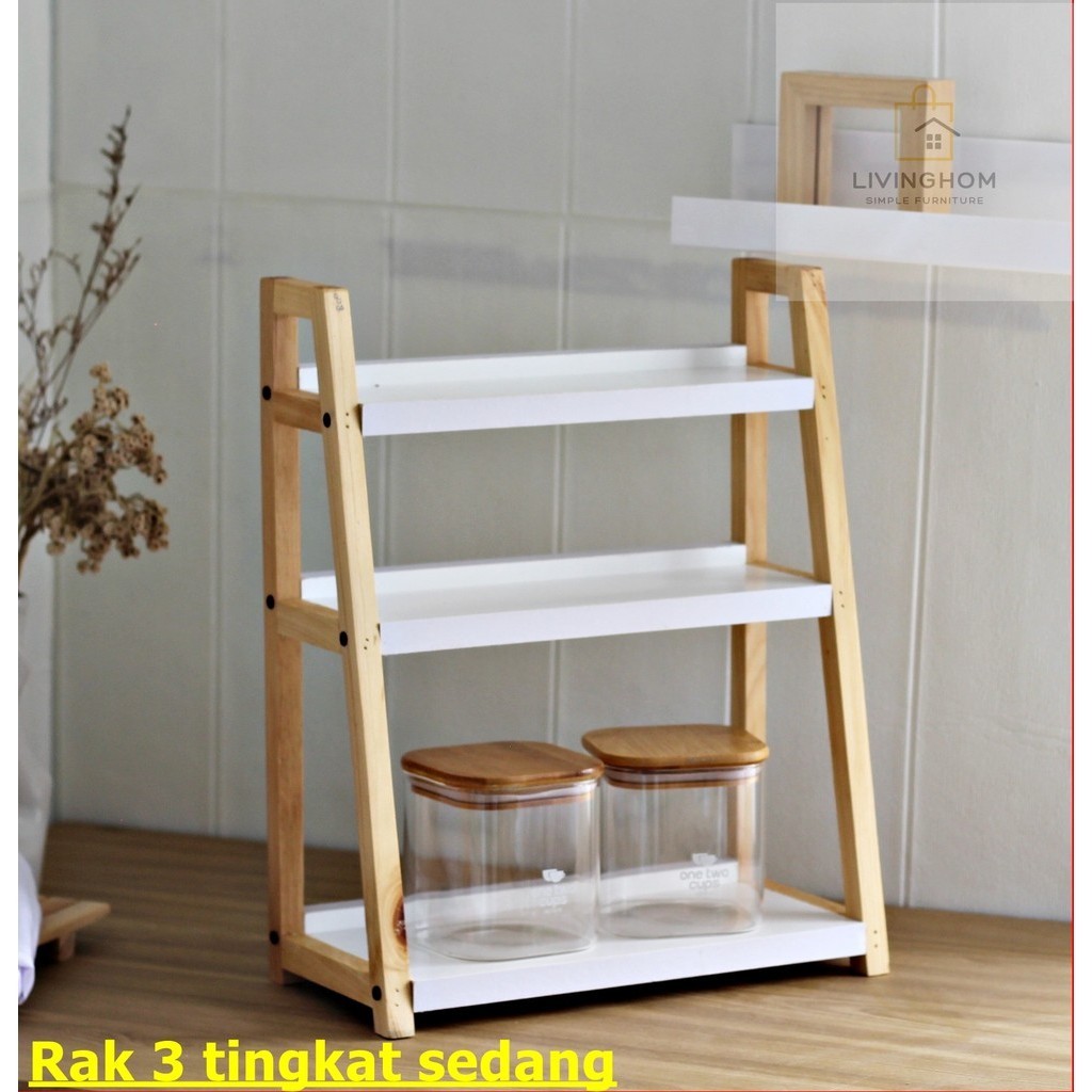 Jual Rak 3 Susun Medium | Rak Serbaguna | Rak Kayu Aesthetic ambalan ...