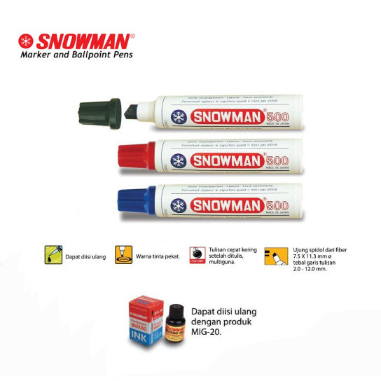 Jual Spidol Permanent Jumbo Snowman 500 | Shopee Indonesia