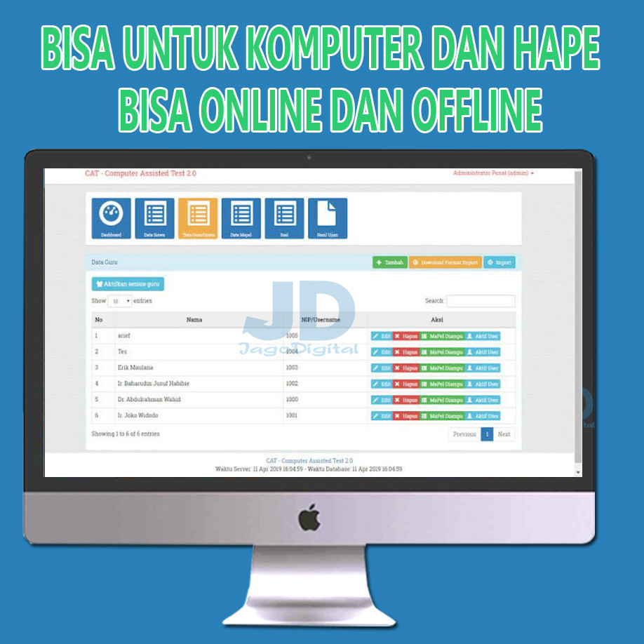 Jual Software Aplikasi Ujian Online CAT Berbasis WEB Bisa Offline ...