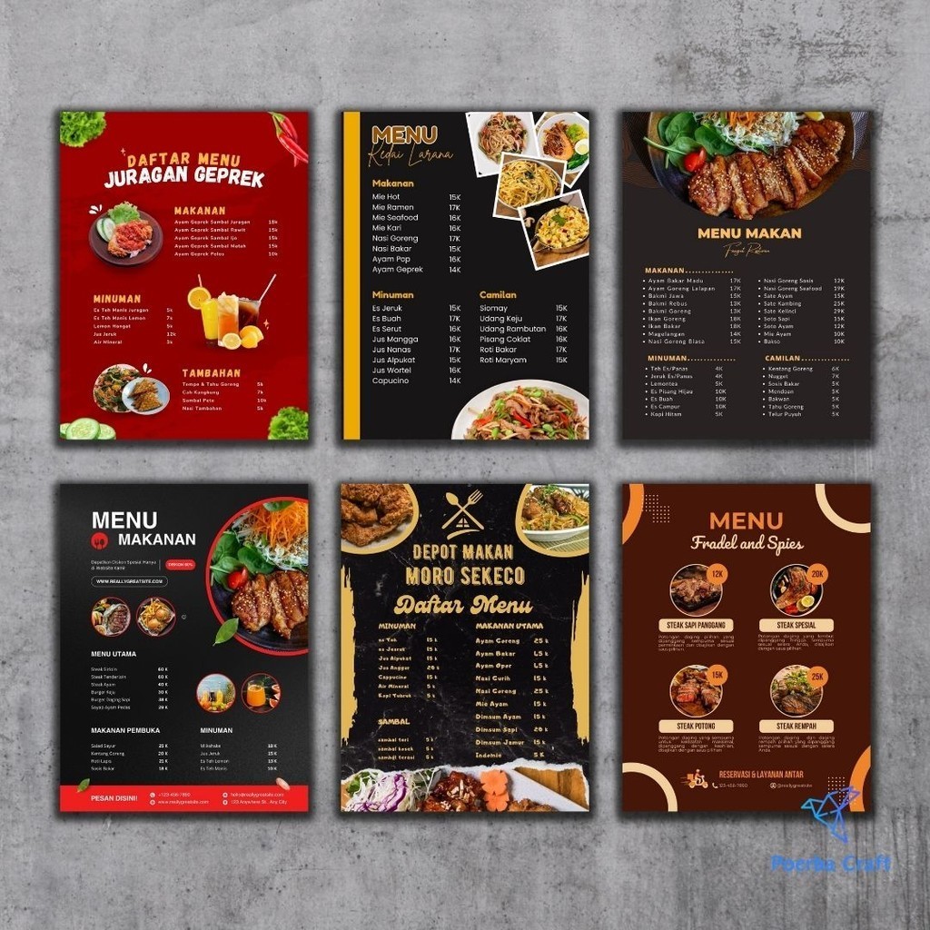 Jual Poerba Craft Custom Daftar Menu Hiasan Dinding Ukuran Besar ...