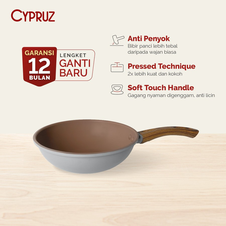 Jual Cypruz Press Roll Fry Wok Hercules Series Cm Nude Wajan