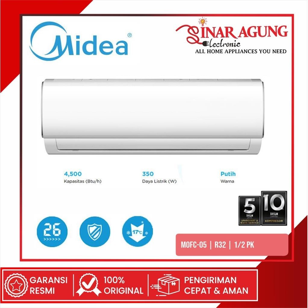 Jual [COD] AC SPLIT MIDEA MSAF05CRN2 / MOFC05 / MOFC-05 (1/2 PK / 0.5 ...