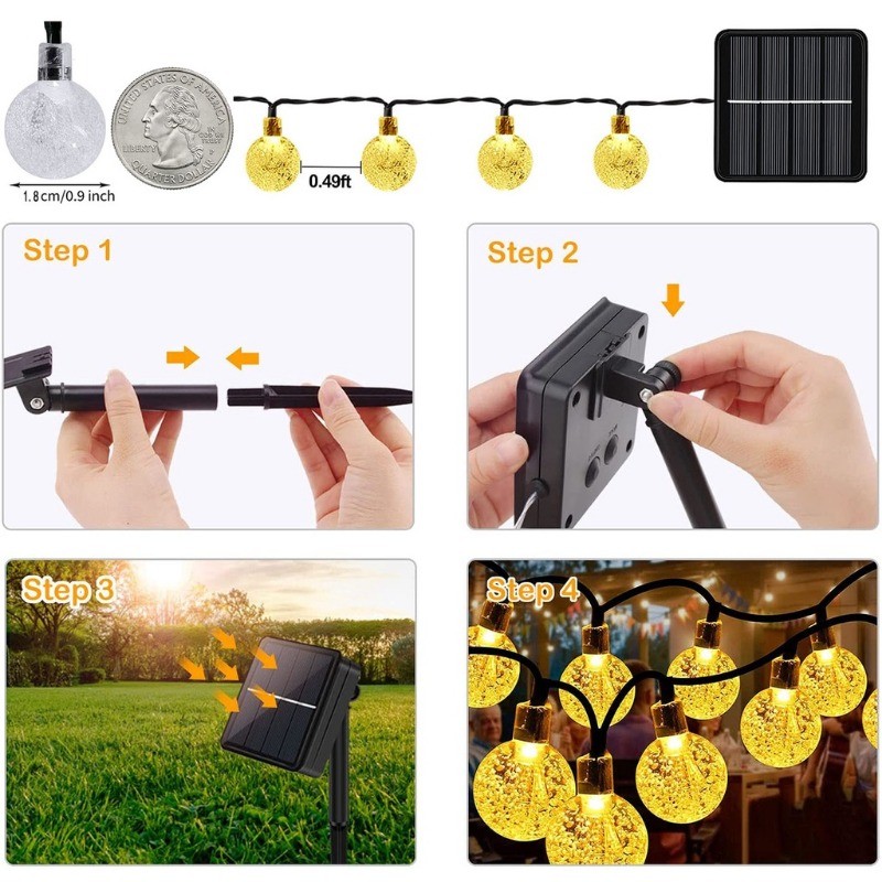 Jual Lampu String Surya LED Lampu String Surya Gelembung Lampu Warna ...