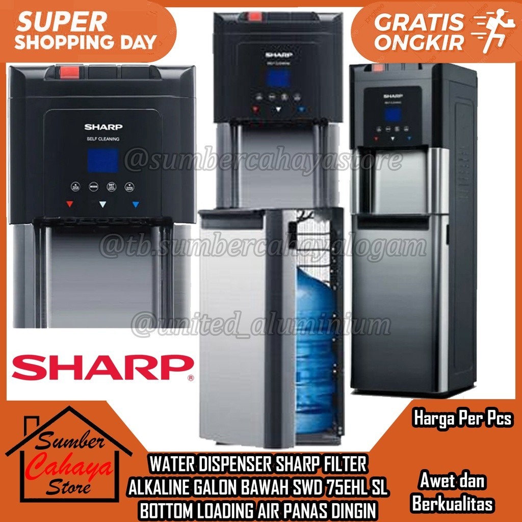 Jual Water Dispenser Galon Bawah Sharp Swd 75ehl Sl Bottom Loading Filter Alkaline Fitur Dingin 