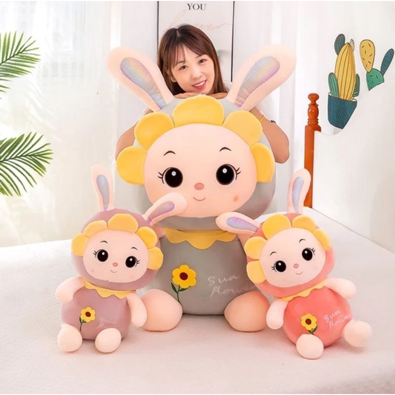 Jual Boneka Rabbit Kelinci Bunga Matahari Ukuran 30cm Bahan Plush ...