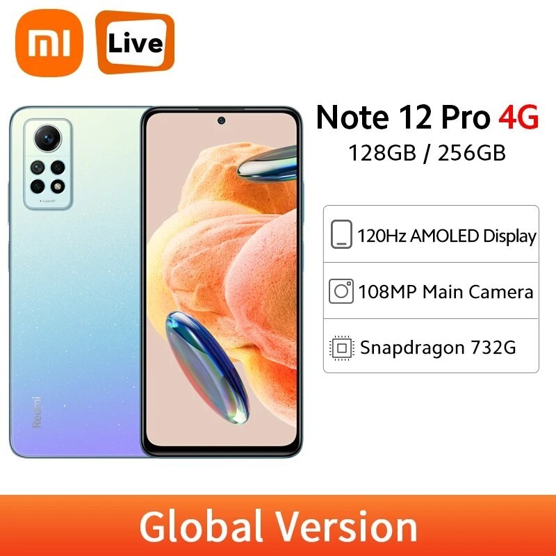 Jual Global Version Xiaomi Redmi Note 12 Pro 4g 108mp Camera Snapdragon 732g Nfc 120hz Amoled 1476