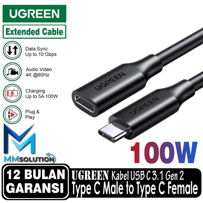 Jual Kabel Extension Ugreen Type C Male To Type C Female Cable Shopee Indonesia