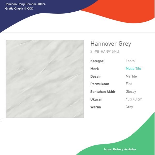 Jual Keramik Lantai Mulia Hannover Grey X Kw Khusus Gosend