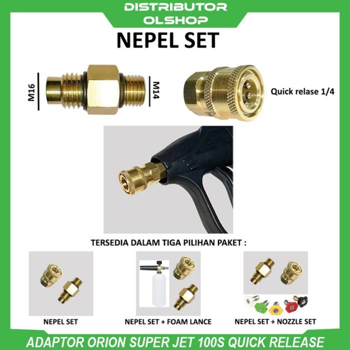 Jual Adapter Nepel Konektor Quick Release Gun Jet Cleaner Orion