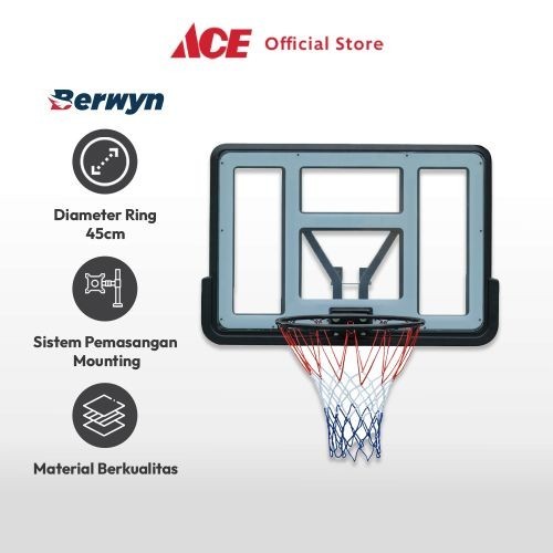 Jual Ace Berwyn Backboard Ring Basket S007 Hitam Basketball Hoop