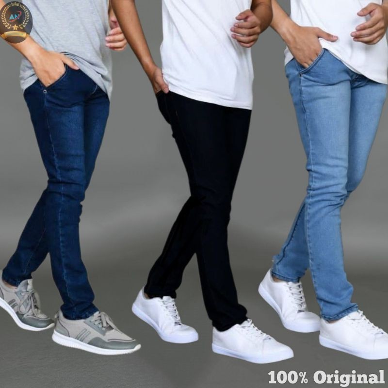Jual GT76D Celana jeans pria Bahan streach melar pensil Slimfit cowok