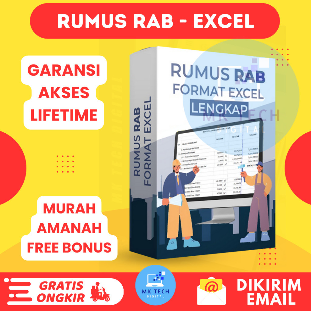 Jual Tools Rab Otomatis Excel Aplikasi Perhitungan Rencana Anggaran Biaya Pelaksanaan Rumah