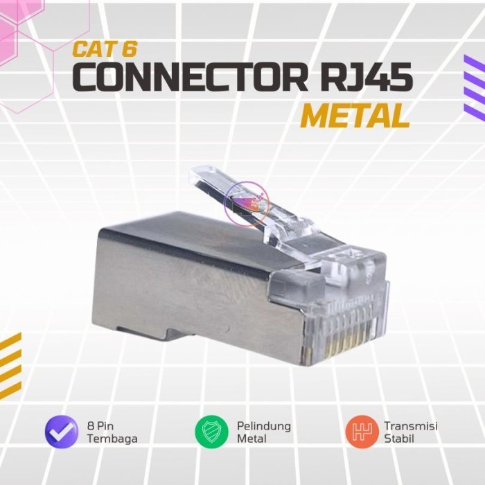 Jual Connector RJ45 Cat 6 Metal Anti Gagal | Shopee Indonesia
