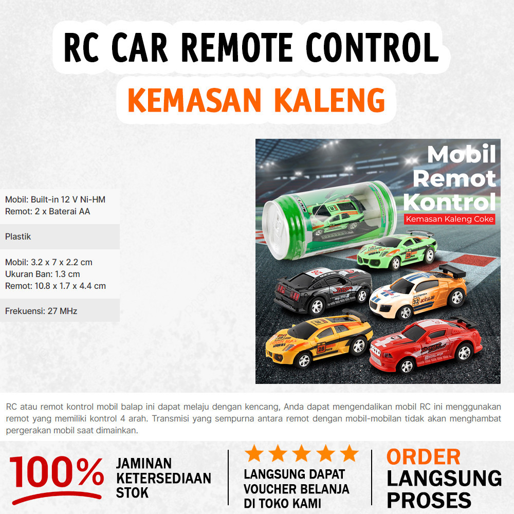 Jual Remote Control RC Car Kemasan Kaleng Coke - Multi-Color | Shopee ...