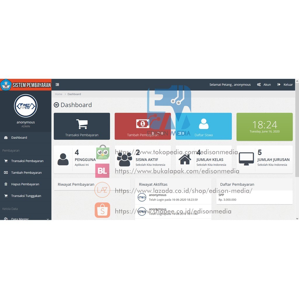Jual SOURCE CODE - Aplikasi Pembayaran SPP Berbasis Web | Shopee Indonesia