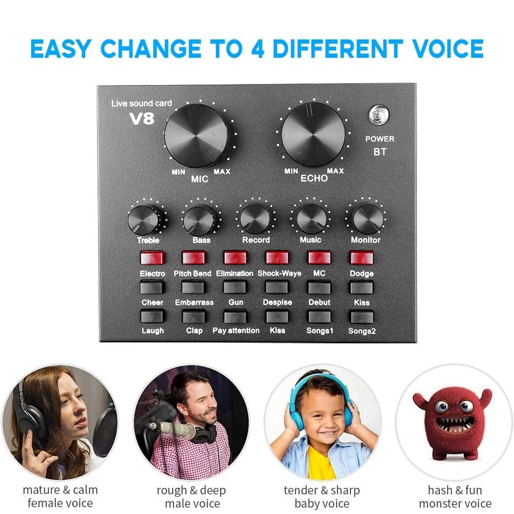 Jual [COD] V8 Audio USB Headset Microphone Webcast Live External Sound ...