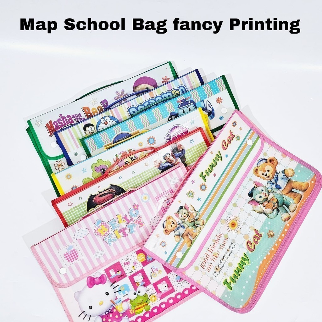 Jual MJ Map School Bag Fancy Printing/Map Tenteng/Map Kancing | Shopee ...