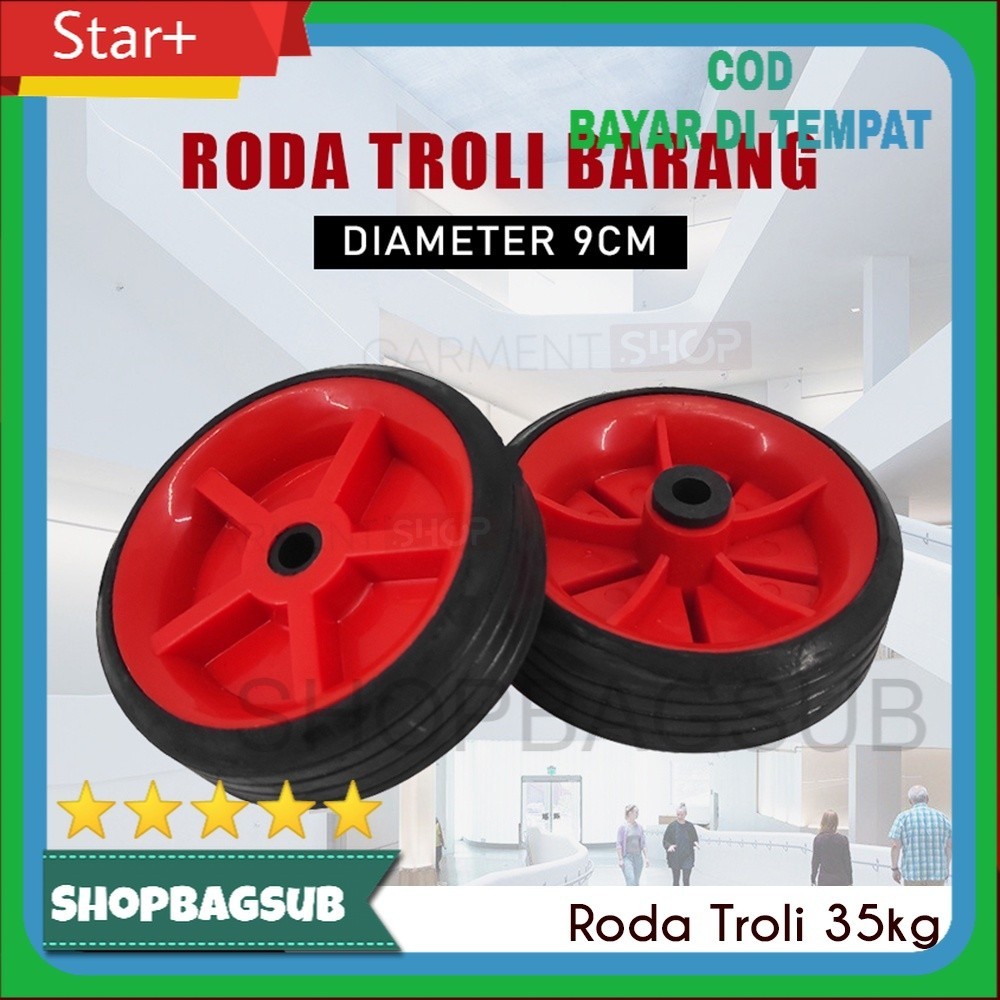 Jual Roda Troli Barang 3,5 Inch RakTroli Ban Karet Dorongan Gerobak ...