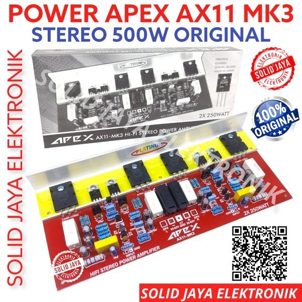 Jual KIT POWER STEREO APEX 500W TR TOSHIBA ASLI HI FI AX11 MK3 STEREO