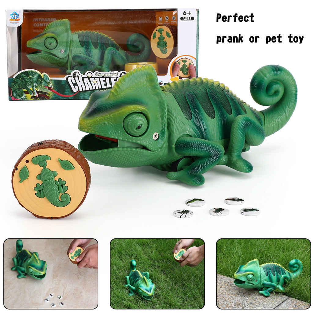 Jual Mainan bunglon mainan dinosaurus remote control Prank toys ...