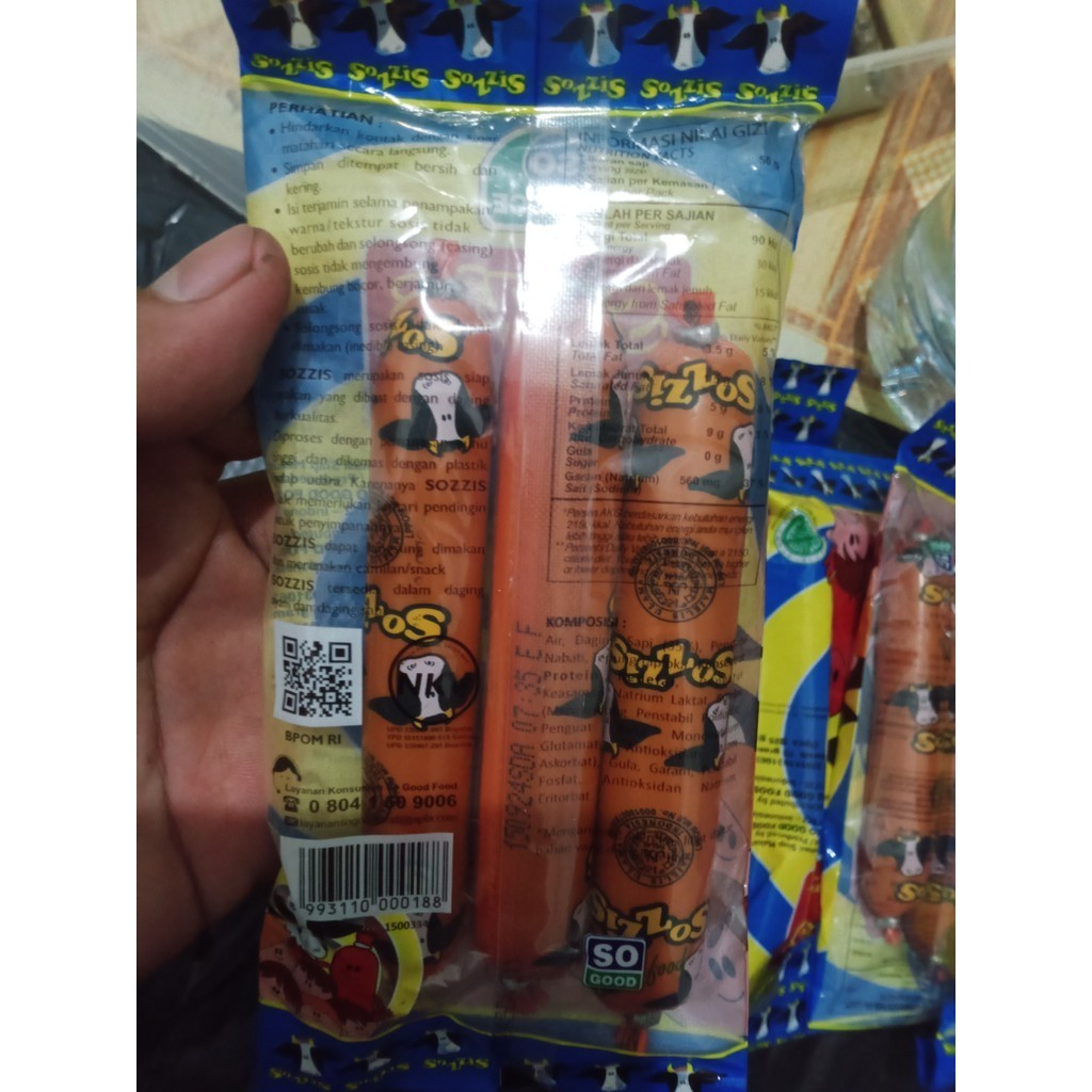 Jual SO NICE Sozzis sosis siap makan 75gr isi 3 pcs | Shopee Indonesia