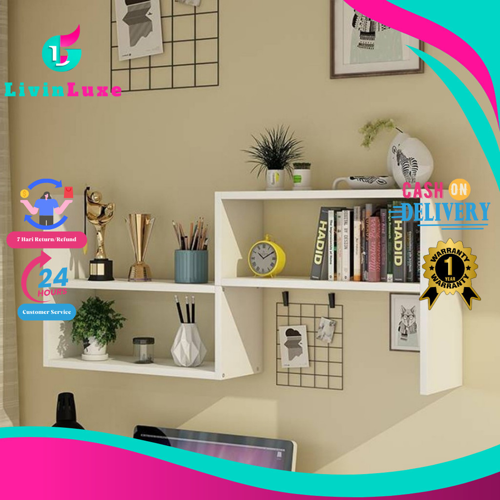 Jual LivinLuxe - Rak Meja/Dinding Kreatif Bentuk S Persegi Panjang ...