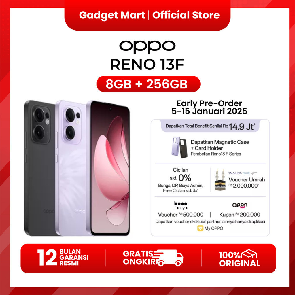 Jual OPPO Reno13 F 4G 8GB / 256GB - Garansi Resmi | Shopee Indonesia
