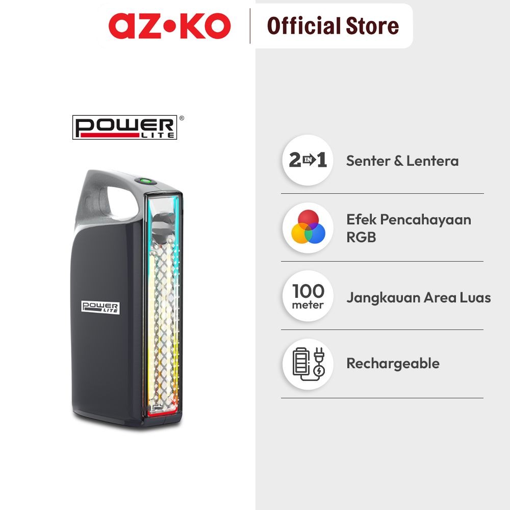 Jual AZKO Powerlite 10 watt Lampu Senter & Lentera Darurat Led Rgb 1000 ...