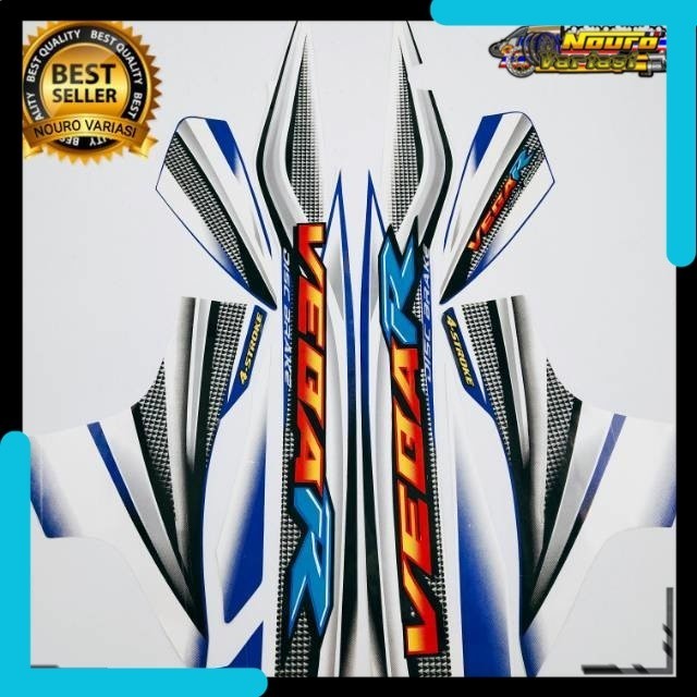 Jual Striping Yamaha Vega r 2005 biru putih stiker list body standar ...