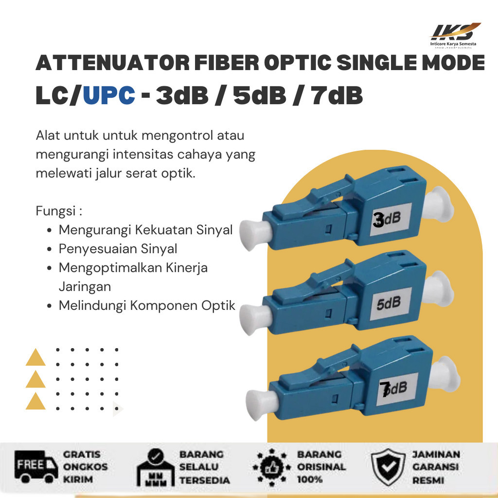 Jual Attenuator Fiber Optic Single Mode LC/UPC - 3dB / 5dB / 7dB ...