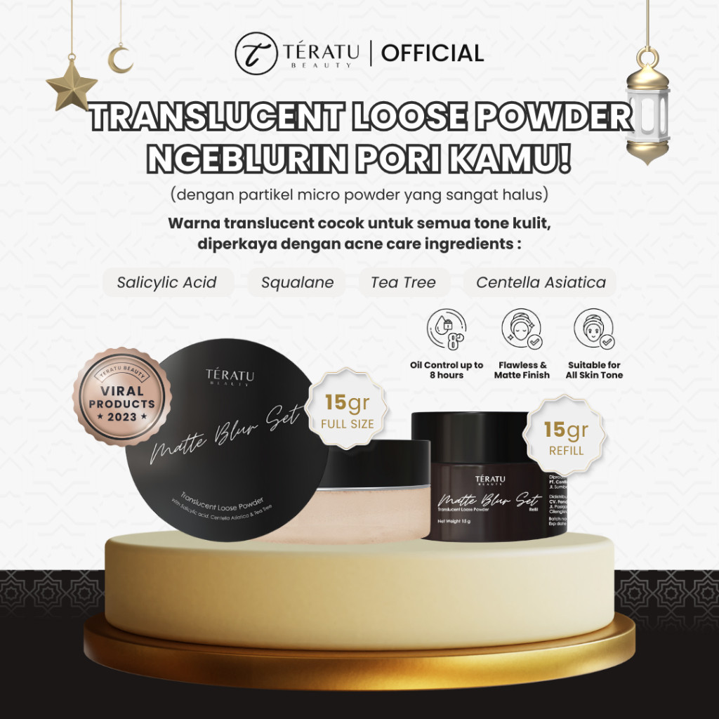 Jual GLAM - TERATU BEAUTY 15 gr Matte Blur Set Translucent Loose Powder ...