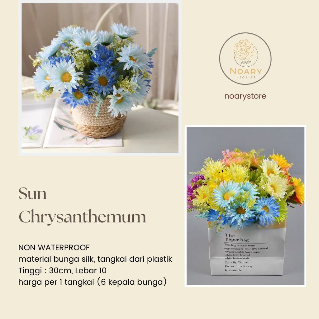 Jual SUN CHRYSANTHEMUM / KEPALA BUNGA PALSU / BUNGA BUKET / BUNGA ...