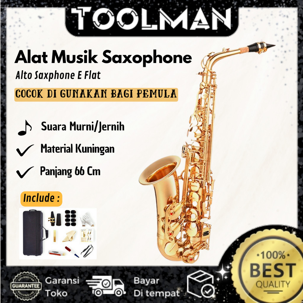 Jual ToolMan ⭐GARANSI SATU TAHUN⭐ Instrumen Saxophone, Alto Saxophone E Flat, Alat Musik Tiup