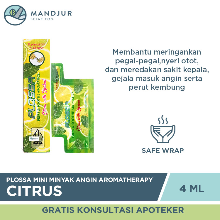 Jual Plossa Mini Minyak Angin Aromatherapy Citrus - Meredakan Pegal ...