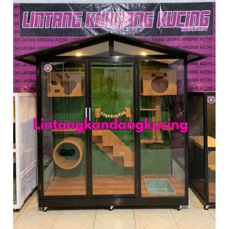 Jual Kandang Kucing Aluminum Minimalis Cat Aquarium Cat House Mainan Kucing Kandang Kucing Murah