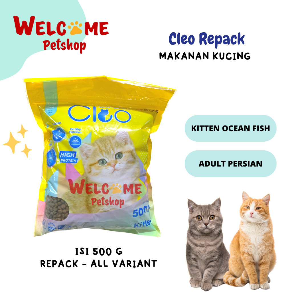 Jual Cleo REPACK 500g Kitten Ocean Fish Adult Persian Makanan Kucing ...