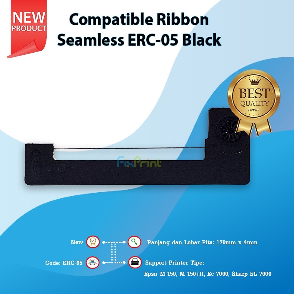 Jual Compatible Ribbon Seamless ERC-05 Black Cassette Pita ERC05B ...