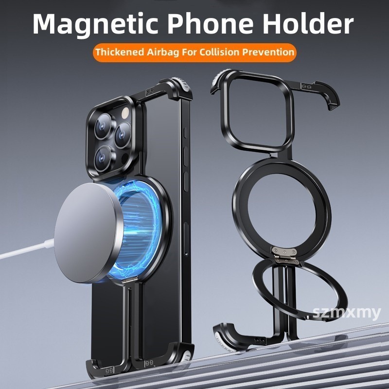 Jual Oatsbasf Bezel-less Aluminum Alloy Magnetic Phone Case for IPhone ...