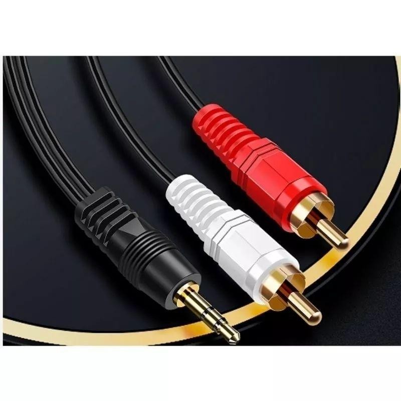 Jual Kabel 2 RCA To Jack Mini Stereo Kabel Aux 2 in 1 kabel Audio 3 ...