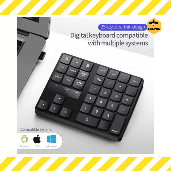 Jual Keypad Numeric Numpad Multimedia Wireless 2.4GHz 35 Number ...