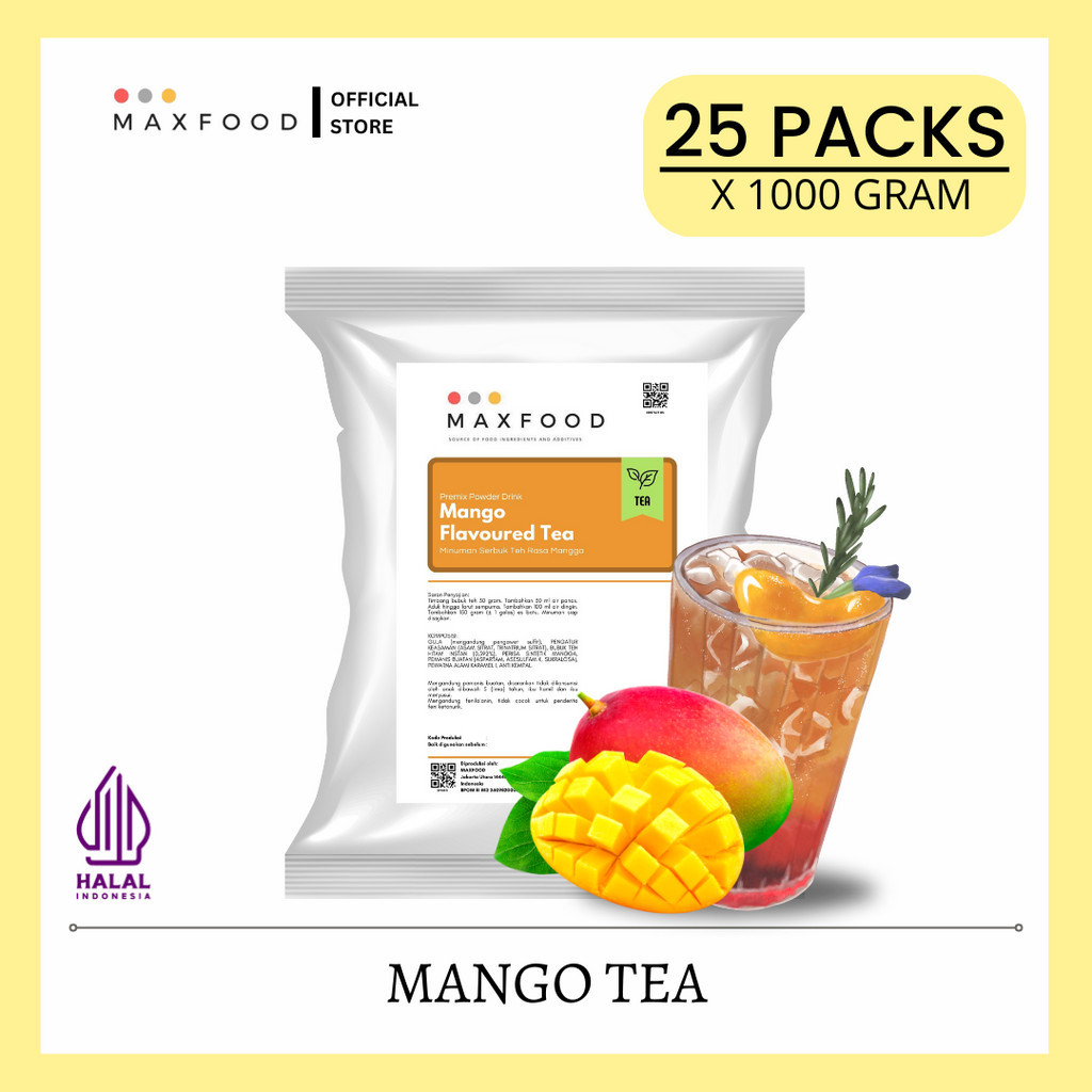 Jual MAXFOOD - [25KG] Mango Tea Powder / Bubuk Minuman Teh Rasa Mangga ...